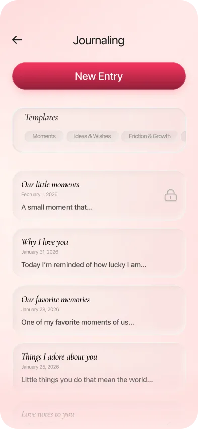 Journal screen