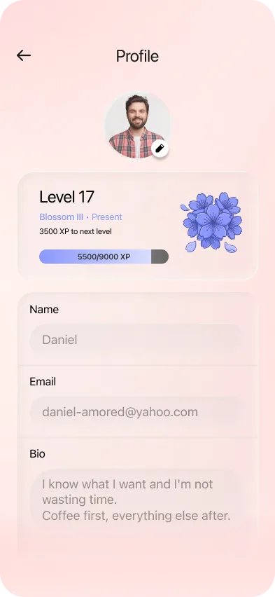 Profile screen